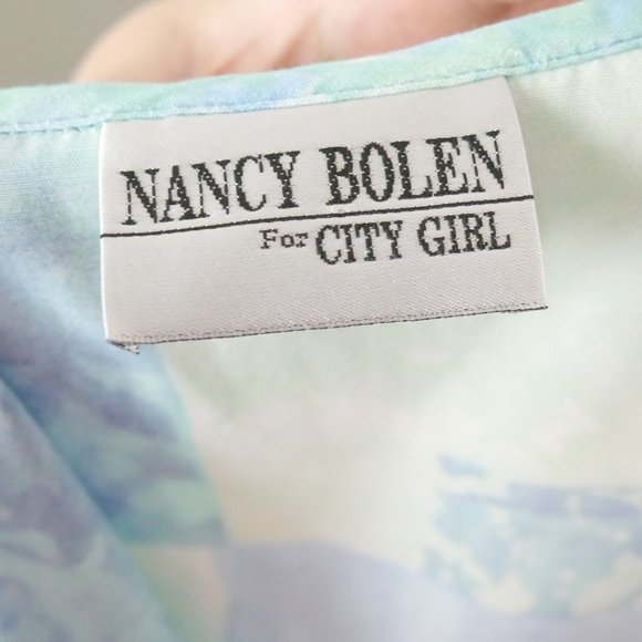 Vintage Y2K Nancy Bolen Light Blue Checkerboard Pattern Patchwork Tank Small - Picture 9 of 9